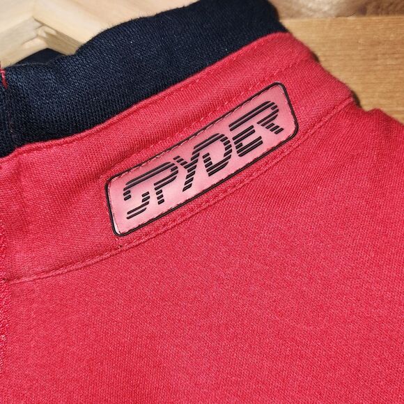 Spyder Red 3/4 Zip Long Sleeve Shirt Women 14 Ski Winter Cotton - Picture 4 of 11